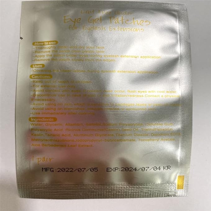 100 Pairs Set,Eye Gel Patches,Under Eye Pads Lint Free Lash Extension Eye Gel Patches for Eyelash Extension Eye (gold)-VeraVaultWomen