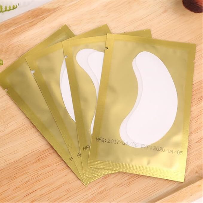 100 Pairs Set,Eye Gel Patches,Under Eye Pads Lint Free Lash Extension Eye Gel Patches for Eyelash Extension Eye (gold)-VeraVaultWomen