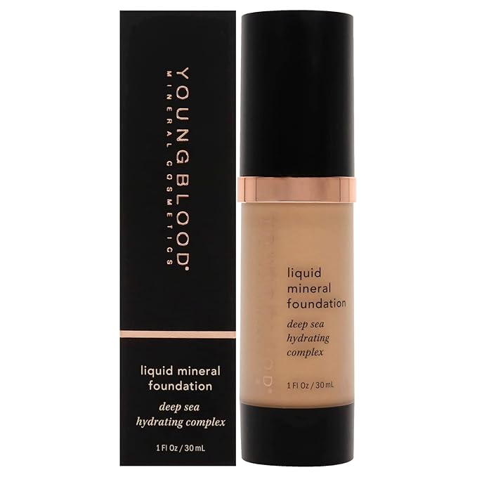 Youngblood Liquid Mineral Foundation, Sun Kissed | Lightweight, Dewy Full Coverage Makeup for Dry Skin | Poreless, Flawless Tinted Glow | Vegan, Cruelty Free, Gluten-Free-VeraVaultWomen