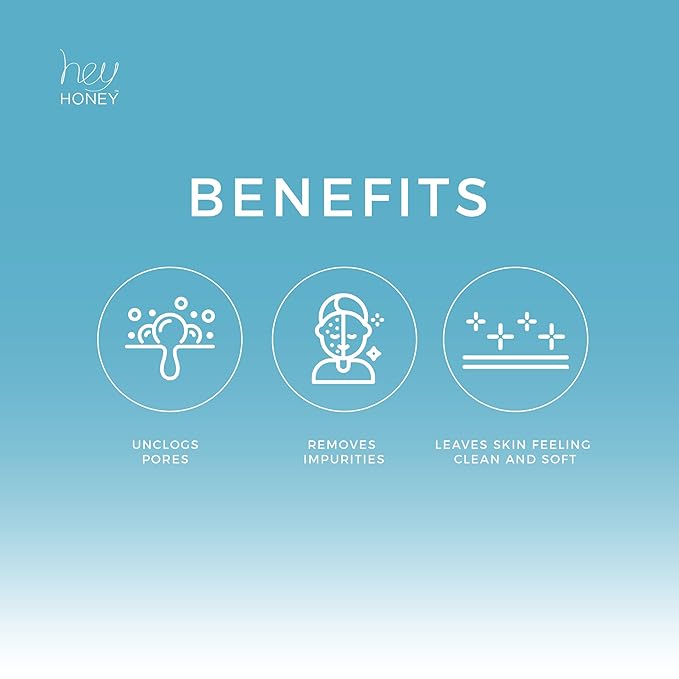 Hey Honey Skincare Be Clear Acne Routine | Daily Active Cleansing Face Wash | Youth & Young Adults, Blemishes Prone | Propolis & Gentle Exfoliating Acids | Fast & Long Lasting Oil Control | 5 fl oz-VeraVaultWomen