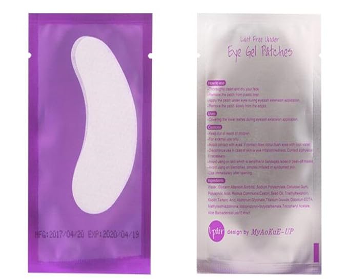 100 Pairs Set,Eye Gel Patches,Under Eye Pads Lint Free Lash Extension Eye Gel Patches for Eyelash Extension (purple)-VeraVaultWomen