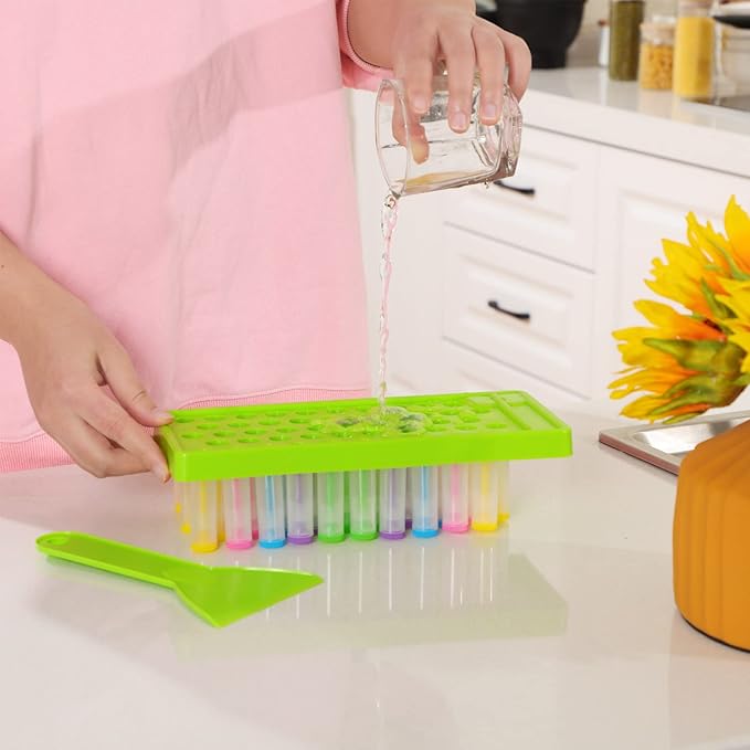 Maitys 2 Sets Lip Balm Tray and Spatula Portable Lip Balm Filling Tray and Spatula Set Lip Balm Tube Holder Lip Balm Tubes Tray Lip Balm Containers Lip Gloss Making Kit(Green)-VeraVaultWomen