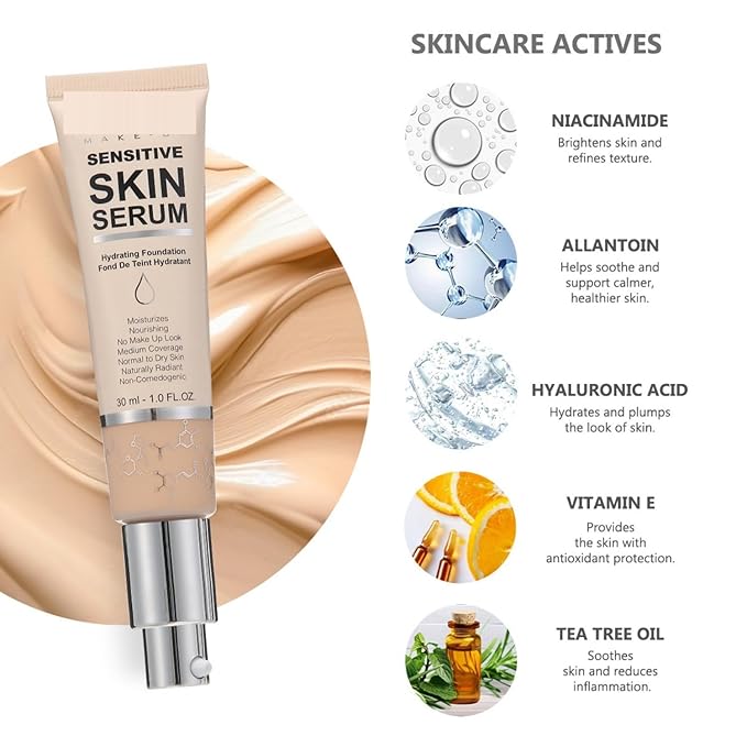 MAEPEOR Hydrating Foundation 6 Colors Full Coverage Liquid Foundation Naturally Mattle Oil-Control Foundation for All Skin Tone (06 Mocha)-VeraVaultWomen
