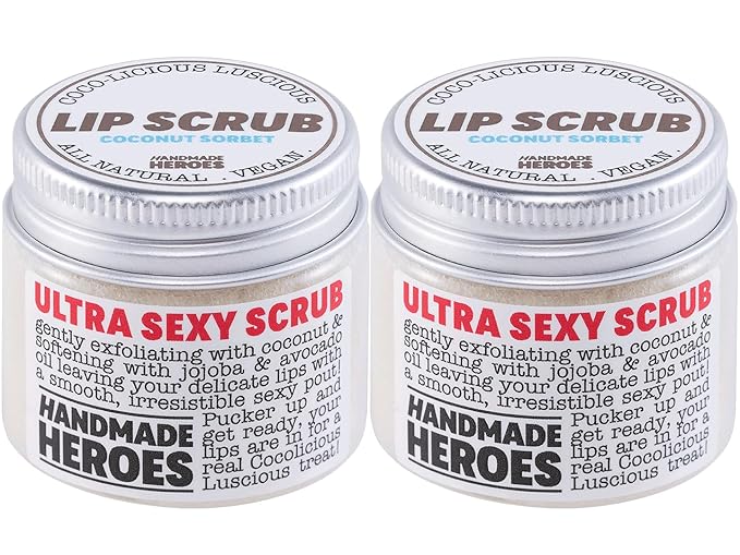 100% Natural Lip Scrub for Soft, Smooth Lips, Vegan Lip Scrub Gentle Exfoliator for Chapped and Dry Lips. 2 pc Coconut Lip Exfoliator Set lip exfoliator.-VeraVaultWomen