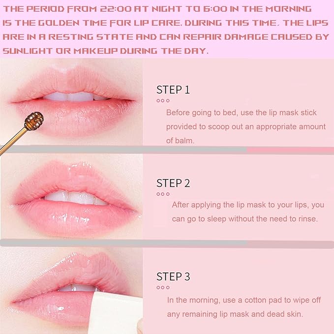 1 PCS Bee Lip Balm Honey Pot, Exfoliating Honey Bee Lip Balm Sleeping Lip Mask Overnight with Sticks, Honey Pot Lip Balm Prevention Dry Hydrating and Crack Lip Scrubs-VeraVaultWomen