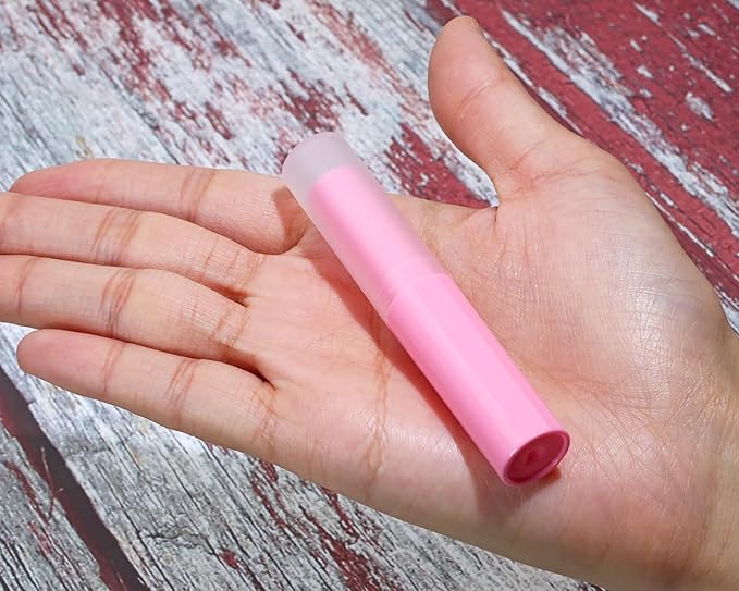 0.14oz Empty Flavored Lip Balm Container Tubes Plastic Homemade Moisturizing Lip Stick with Caps Bulk Fit for Women Adult DIY Making Supplies, 25 Count (Rose Pink)-VeraVaultWomen
