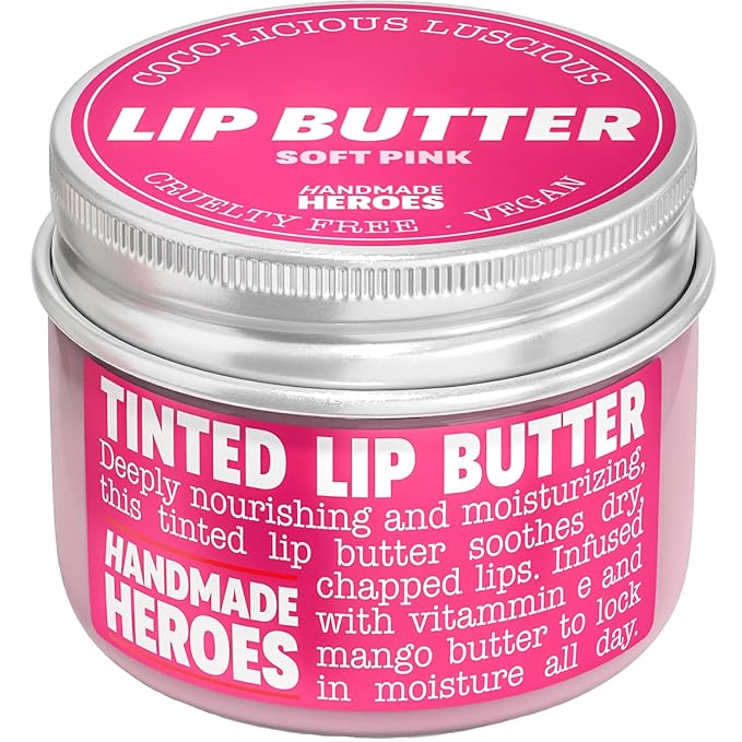 100% Natural Tinted Lip Butter Sleeping Lip Mask Clean Petroleum Free Lip Moisturizer and Conditioner for Dry Lips Intensive Lip Balm and Lip Therapy Skin Care with Mango butter (Light Pink)-VeraVaultWomen