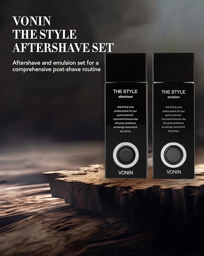 (The Style Aftershave Set, 11.5fl oz) - Men's Skincare Kit for Smooth Skin CoQ10, Cypress, AHA | Korean Skincare-VeraVaultWomen