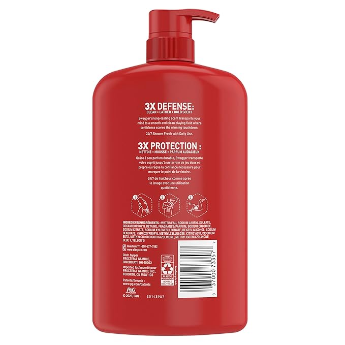 Old Spice Body Wash for Men, 24/7 Shower Fresh with Lasting Scent, Red Collection, Swagger with Cedarwood Scent, 33.4 fl oz (Pack of 4)-VeraVaultWomen