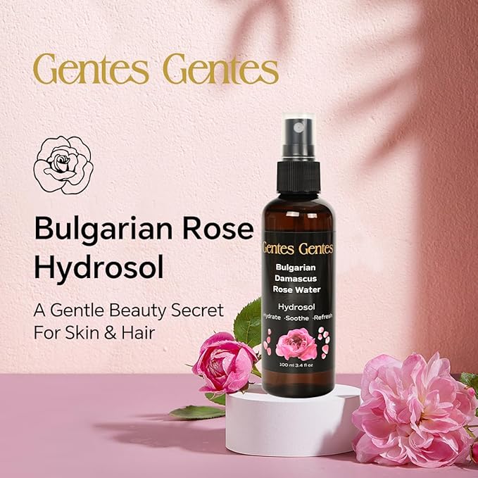 100% Pure Bulgarian Damascus Rose Water Hydrosol – Luxury Facial Toner for Hydration & Radiant Skin, Body Mist & Pillow Spray | Natural Skincare | 3.4 fl oz-VeraVaultWomen