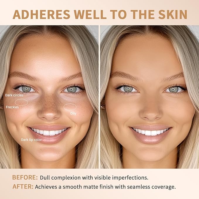 Beauty Balm Serum Boosted Skin Tint, Dual-Ended Eraser Foundation Stick with Brush, Full Coverage Cream Korean Makeup, Long-Lasting Stick for Smooth, Flawless Finish (#1 Cream)-VeraVaultWomen