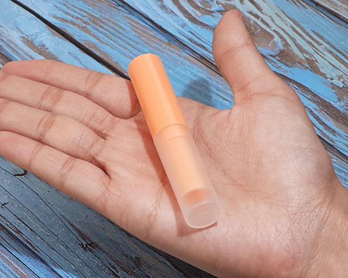 0.14oz Empty Flavored Lip Balm Container Tubes Plastic Homemade Moisturizing Lip Stick with Caps Bulk Fit for Women Adult DIY Making Supplies, 25 Count (Orange)-VeraVaultWomen