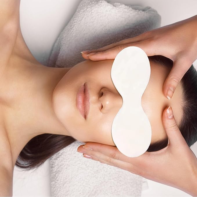 100 Sheets Disposable Eye Mask Paper,Non Woven Eye Care Cotton,Eye Pads for Facials,Patches Paper Eye Covers,DIY Clear Eye Mask Paper Beauty Sheets for Makeup Skincare Spa Wrap Moisture Retention-VeraVaultWomen