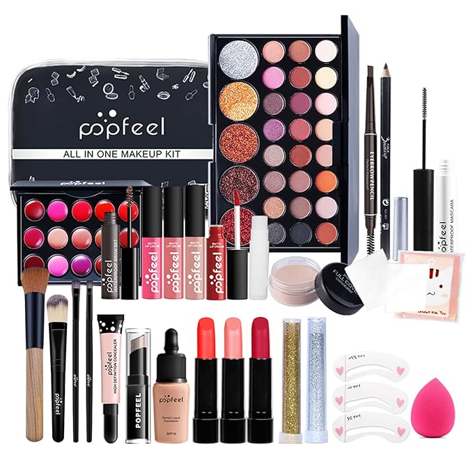 Makeup Kit for Women Full Kit, All-in-one Makeup Set, Include Eyeshadow Palette, Lip Gloss Set, Concealer, Foundation-VeraVaultWomen