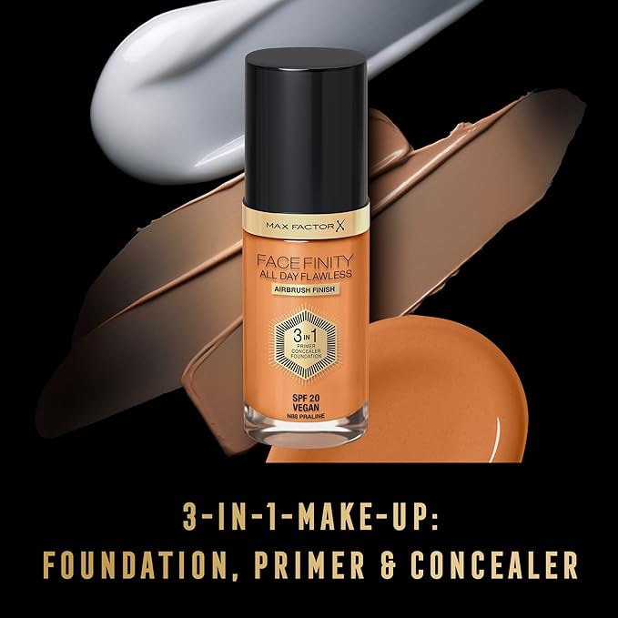 Max Factor Facefinity 3-in-1 All Day Flawless Liquid Foundation, SPF 20-64 Rose Gold, 30 ml-VeraVaultWomen