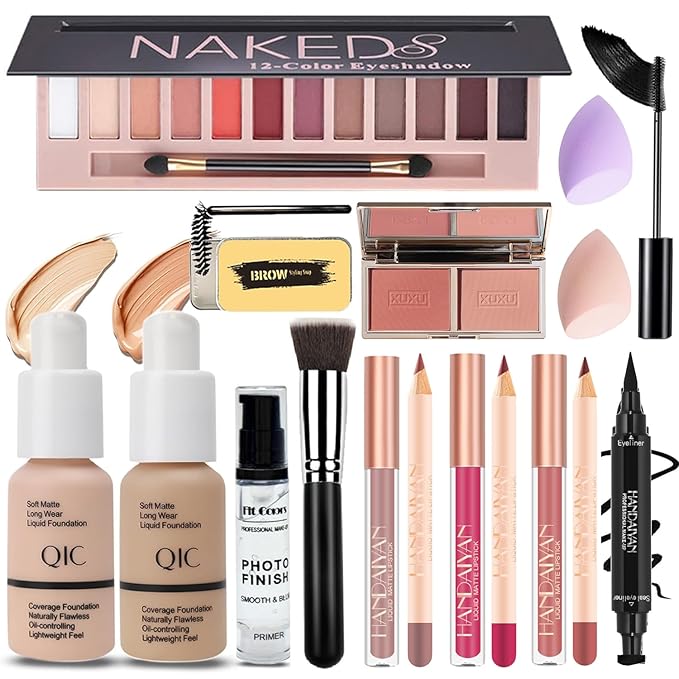 Makeup Kit - Makeup Set for Women - Full Kit Make Up Kits for Girls, Teens, Beginners, with Cosmetic Bag for Travel,Commute,Working-VeraVaultWomen