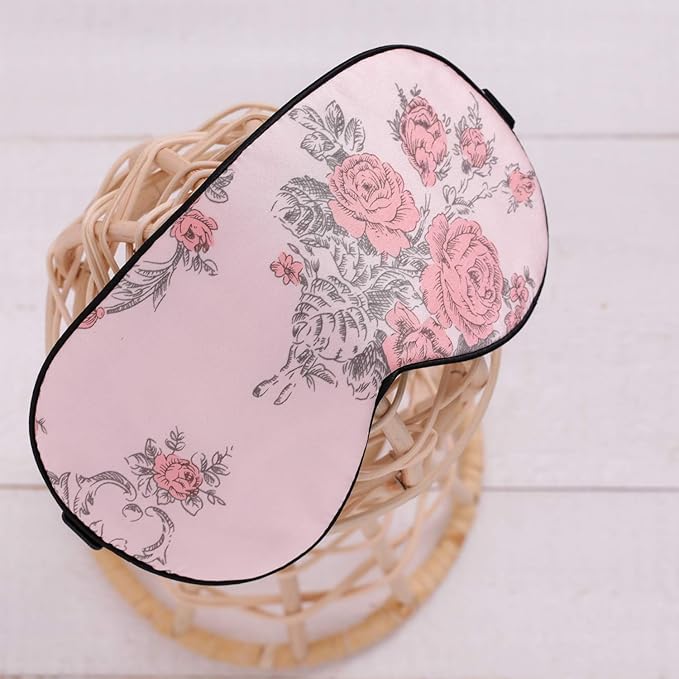 100% Pure Silk Eye Mask Sleep Eye Mask Eye Cover Eyeshade Sleeping Eye Mask Floral Colors (#1)-VeraVaultWomen