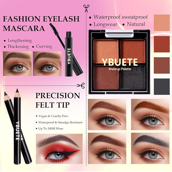Makeup Kit for Teens Girls Women, Full Starter Cosmetics Set, Makeup Gift Set, Beginner Makeup Kit, Cosmetic Train Case For Women Full Kit, Included Eyeshadow Blusher Contour Eyebrow Powder-VeraVaultWomen