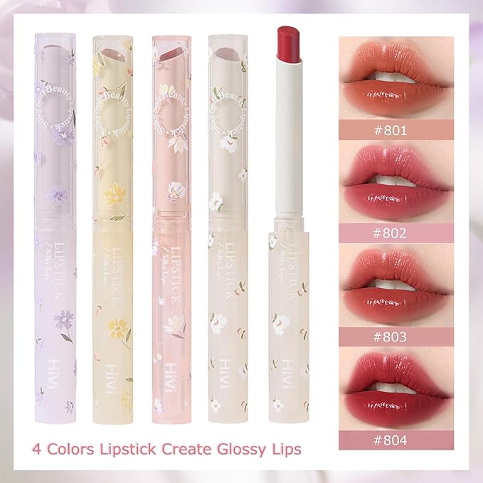 Makeup Kit for Girls, 8 Pieces Makeup Set, Include 4 Color Lipsticks and Eyeshadow, Eyebrow Pencil, Concealer, Blush Palette, Ideal Gift for Girls-VeraVaultWomen