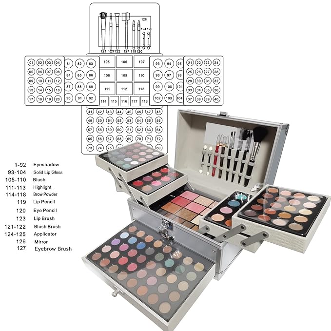 118 Colors Makeup Kit All-in-one Makeup Set, Cosmetic-Gift for Women -Include Makeup Brush Set, Eyeshadow Palette, Brow Powder, Eyebrow Pencil, Lip brush -(Multicolor 101)-VeraVaultWomen