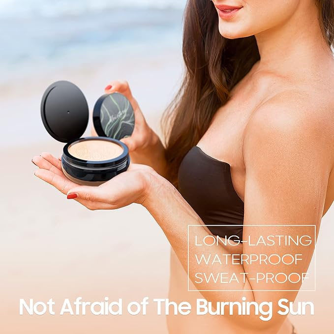 Mushroom Head Air Cushion CC Cream Foundation - Moisturizing & Long-Lasting BB Cream Concealer Makeup Base for All Skin Types, Brighten Long - Lasting Even Color Correcting Concealer (Medium Deep)-VeraVaultWomen