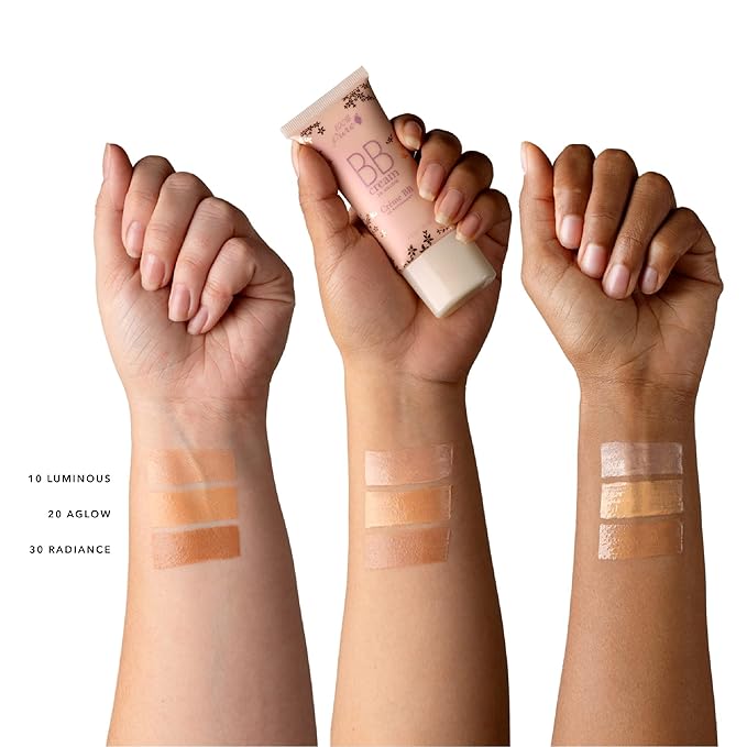 100% PURE BB Cream Shade 20 Aglow Full Face Coverage Skin Care & Glow - All-In-One Primer Concealer & Foundation Makeup - Shimmery, Dewy Youth Medium Color w/Warm Undertone - Vegan - 1 Fl Oz-VeraVaultWomen