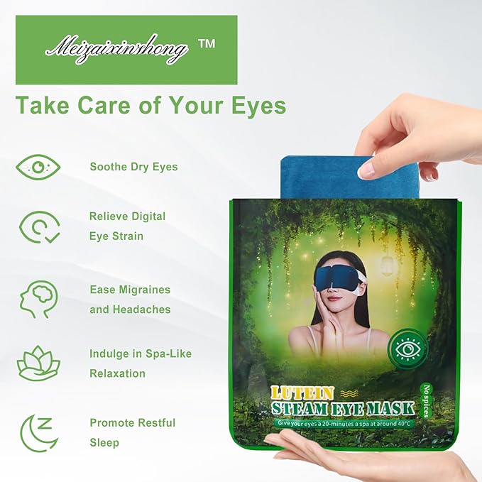 10PCS Steam Eye Mask, Relieve Eye Fatigue, Can be Used for Eye Relaxation, Jet Lag or Insomnia, Disposable Heated Steam Eye Mask, Rich in Nutrients Heated to Promote Absorption (Fragrance-Free)-VeraVaultWomen