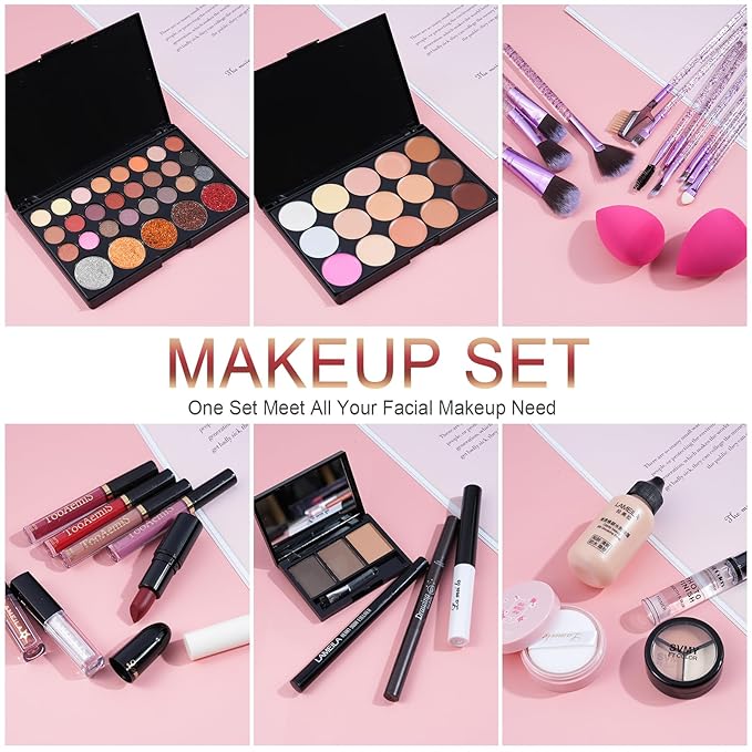 Makeup Kit for Women Full Kit, TooAemiS Professional Makeup Kit for Teens or Adult, All in One Makeup Sets Include Eyeshadow Palette Lipstick Concealer Foundation Mascara Loose Powder Etc-VeraVaultWomen