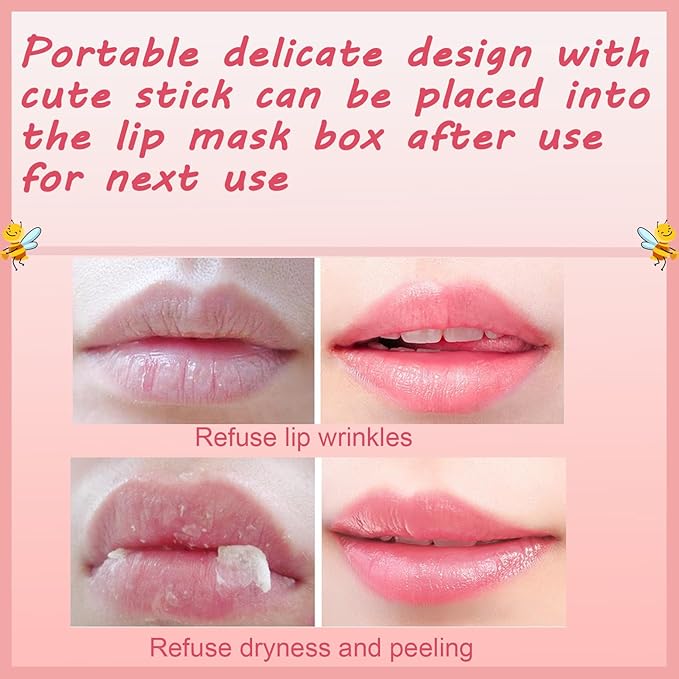 1 PCS Bee Lip Balm Honey Pot, Exfoliating Apple Bee Lip Balm Sleeping Lip Mask Overnight with Sticks, Honey Pot Lip Balm Prevention Dry Hydrating and Crack Lip Scrubs-VeraVaultWomen