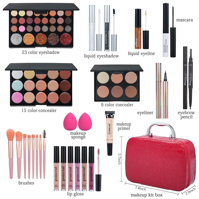 Makeup Kit,Makeup Set For Women Full Kit,Professional Make up Kit For Beginners,Makeup Gift Set For Women,Makeup Sets for Girls,Makeup Kit For Teens-VeraVaultWomen