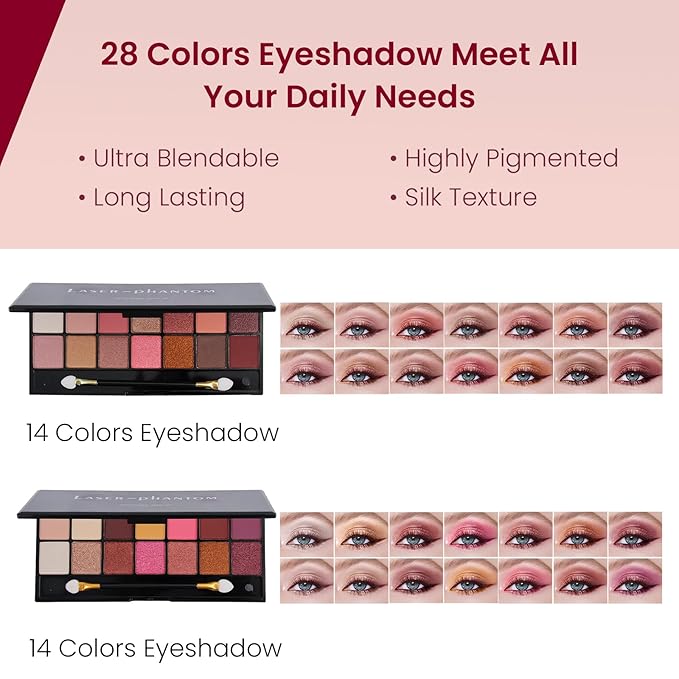 Makeup Kit for Women Full Kit, Travel Makeup Kit, Makeup Gift Set for Teens Girls Beginners Professionals, Makeup Bundle Include 2 Matte & Glitter Eyeshadow Palettes, Lip Gloss Set-VeraVaultWomen