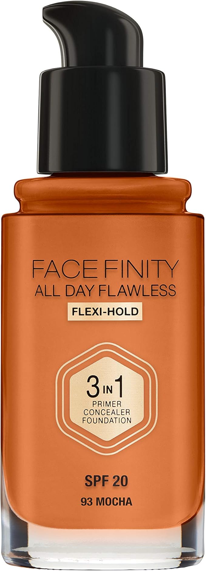 Max Factor Facefinity 3-in-1 All Day Flawless Liquid Foundation, SPF 20-93 Mocha, 30 ml-VeraVaultWomen