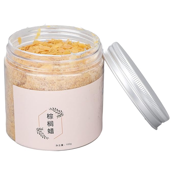 100g Palm Wax Pellets, Carnauba Wax for Lip Balm, Cosmetics DIY Carnauba Wax Material Accessory Lip Balm Making Supplies for Lipstick Lip Balm Making Increase the Melting Point of Lipstick-VeraVaultWomen