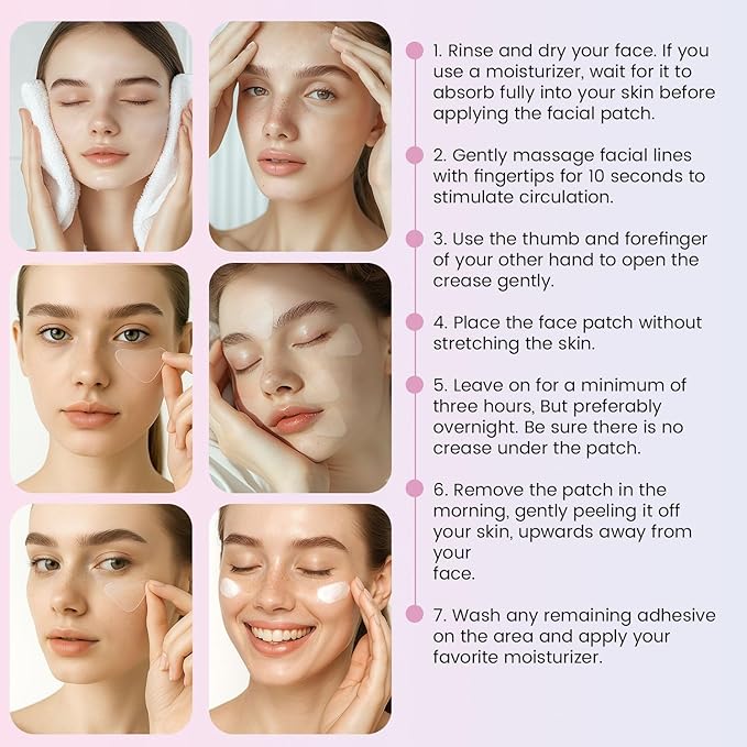 (BUNDLE) Facial and Forehead Wrinkle Patches: Face Wrinkle Treatment for Forehead, Smile Line, Under Eye- Anti Wrinkle Patches