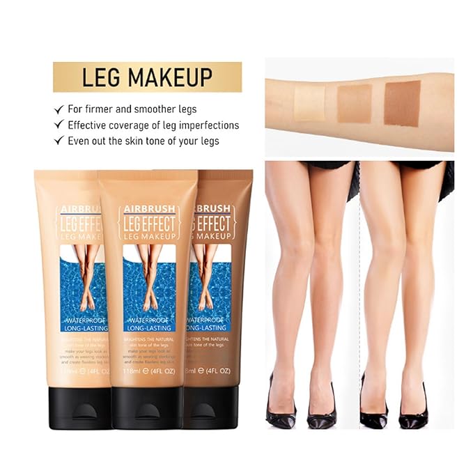 118ml Airbrush Legs, Leg Makeup Lotion, Body Makeup, Waterproof Long Lasting Full Coverage Lightweight Leg Body Cosmetic for Wedding (1#)-VeraVaultWomen