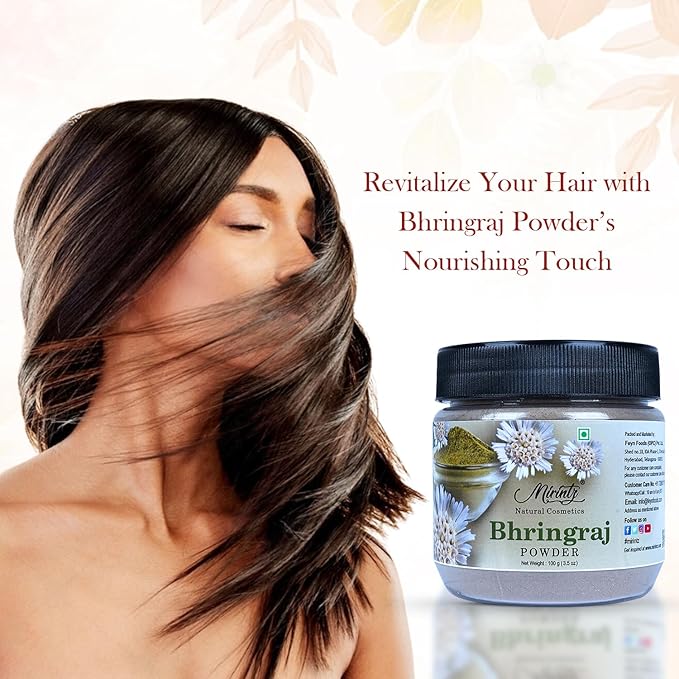 100% Natural Bhringraj Powder | (100 gms) False Daisy Powder Herbal Supplement | Eclipta Alba for Hair Growth Supplements | Karisalankanni Ayurvedic Support for Healthy Hair | Herbal Hair Mix-VeraVaultWomen