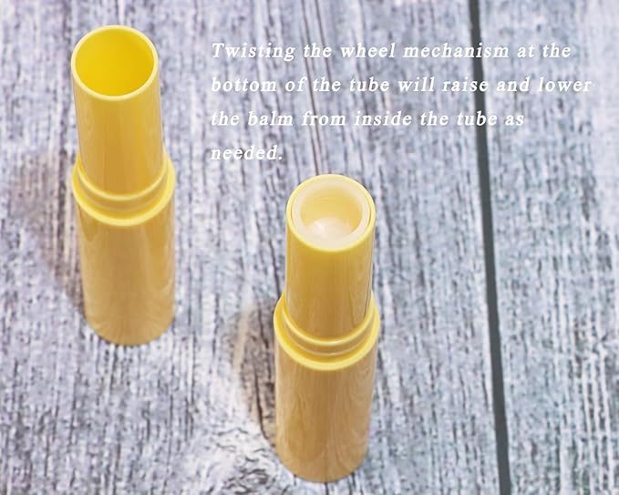 0.14oz Empty Flavored Lip Balm Container Tubes Plastic Homemade Moisturizing Lip Stick with Caps Bulk Fit for Women Adult DIY Making Supplies, 25 Count (Yellow)-VeraVaultWomen