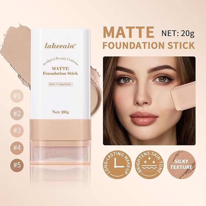 Beauty Balm Serum Boosted Skin Tint, Dual-Ended Eraser Foundation Stick with Brush, Full Coverage Cream Korean Makeup, Long-Lasting Stick for Smooth, Flawless Finish (#1 Cream)-VeraVaultWomen