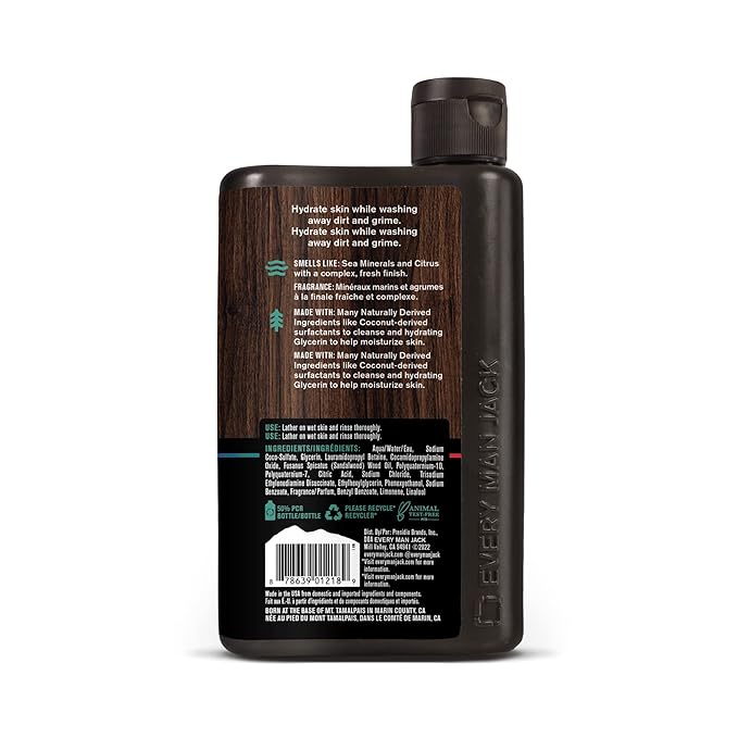 Every Man Jack Body Wash Variety Box - Includes Four Body Washes with Clean Ingredients & Incredible Scents - Round Out His Routine with Sandalwood, Cedarwood, Juniper Sage, & Sea Salt Body Washes-VeraVaultWomen