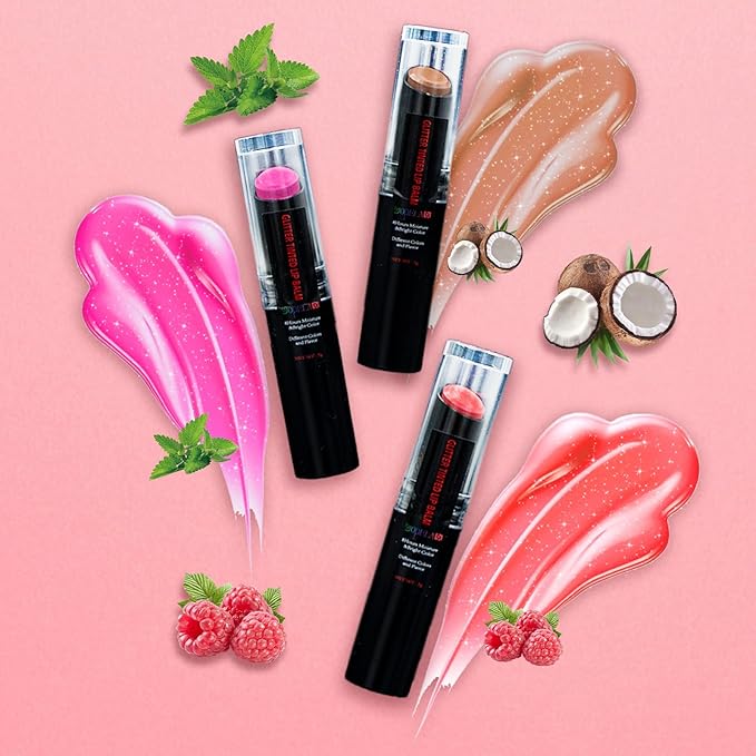 10 Pack Tinted Lip Balm With Glitter Powder Tinted Chapstick - Moisturizing, Soothing, and Repairing Dry and Chapped Lips-VeraVaultWomen