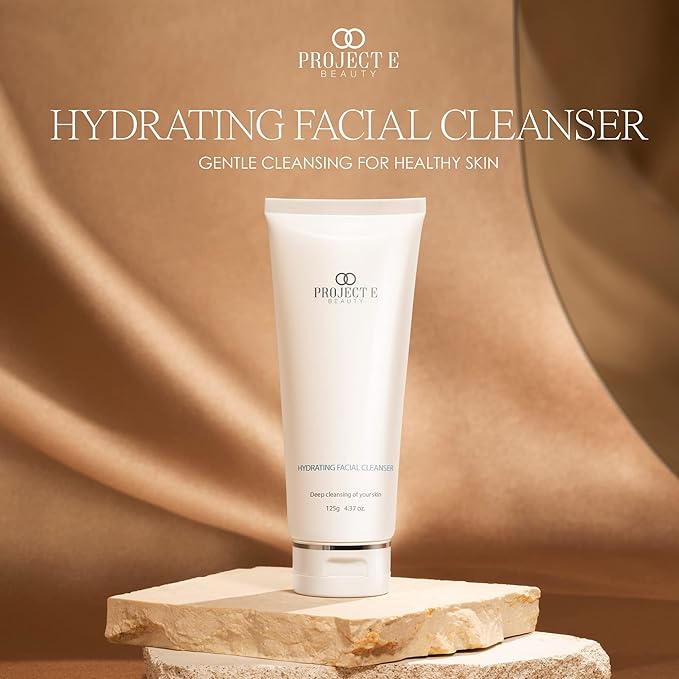 Project E Beauty Hydrating Facial Cleanser Gentle Cleansing | Removes Dirt, Oil & Makeup | Moisturizes & Hydrates | Brightens Complexion | Non-Foaming Formula | For All Skin Types | 125g-VeraVaultWomen