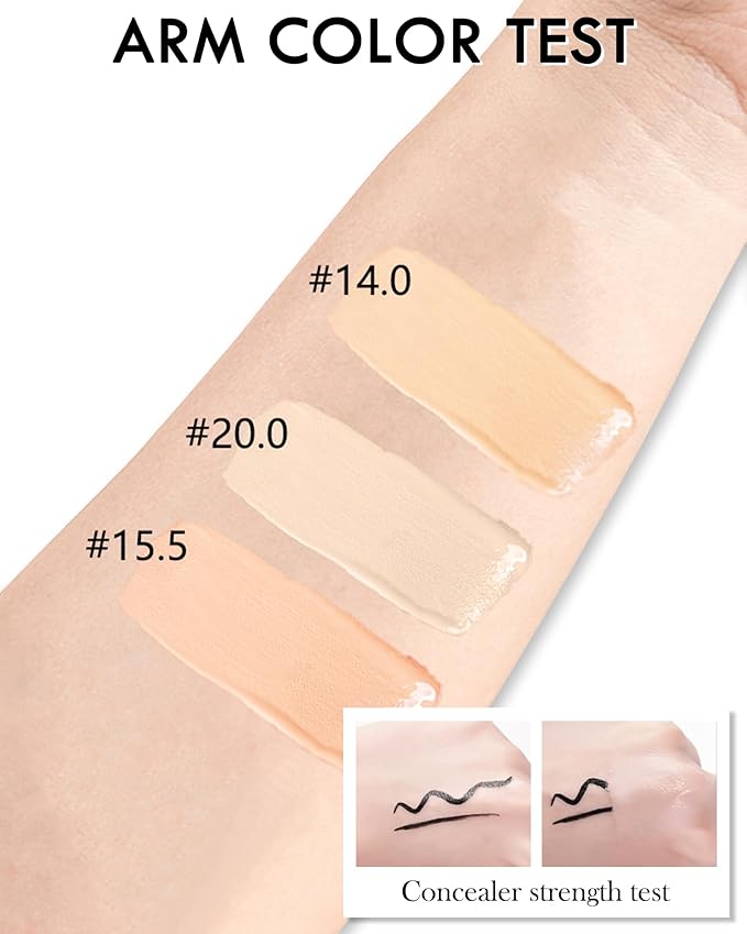 2 PCS Under Eye Concealer Full Coverage, Waterproof Color Correcting Concealer All Day Coverage Dark Circles, Puffiness, Redness, Lightweight Cream Foundation Brightener, Natural Matte Finish, Medium-VeraVaultWomen