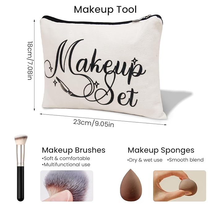 Makeup Kit for Girls Teens, Travel Makeup Kit, Facial Makeup Full Kit, Makeup Present Set for Beginners & Professionals, Cosmetic Bag Include Pigmented Blendable Eyeshadow Palette, concealer-VeraVaultWomen