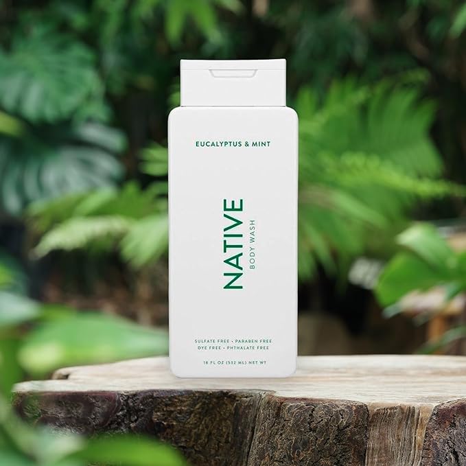 Native Body Wash Contains Naturally Derived Ingredients | For Women & Men, Sulfate, Paraben, & Dye Free Leaving Skin Soft and Hydrated | Eucalyptus & Mint 18 oz - 2 Pk-VeraVaultWomen