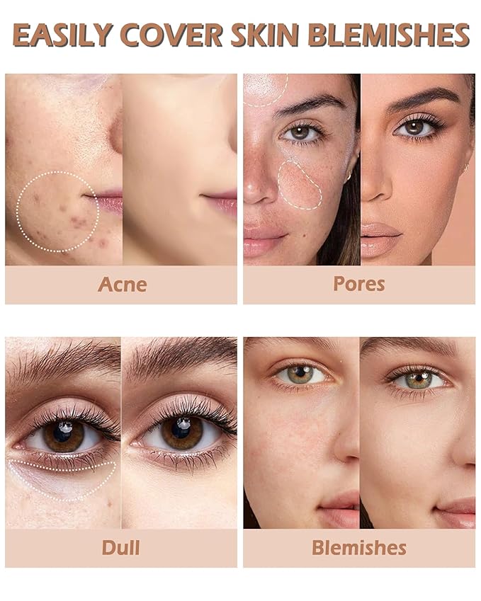 2 PCS Under Eye Concealer Full Coverage, Waterproof Color Correcting Concealer All Day Coverage Dark Circles, Puffiness, Redness, Lightweight Cream Foundation Brightener, Natural Matte Finish, Medium-VeraVaultWomen