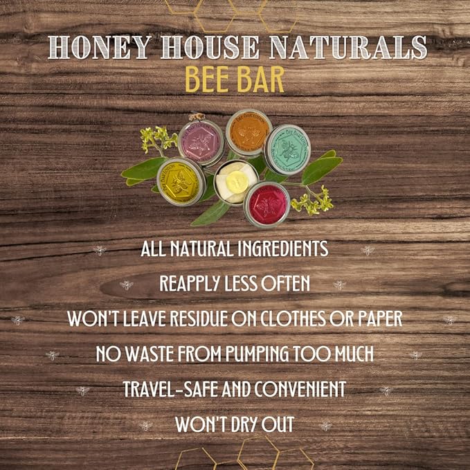 Bee Bar Honey House Naturals Duo – Vanilla - Small 6 Ounce and Large 2 Ounce– All Natural Ultra Moisturizing Lotion Bar Infused with Essential Oils and Butters – Made in USA-VeraVaultWomen