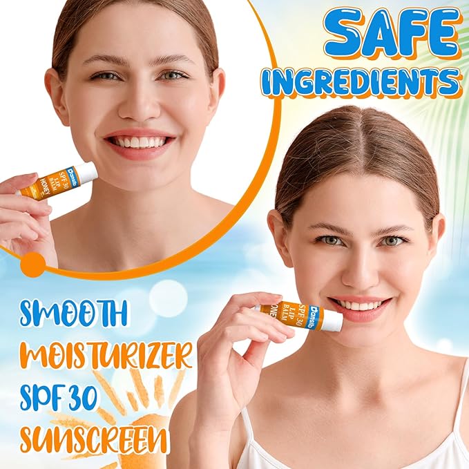 10 Pcs Sunscreen Lip Balms Bulk SPF 30 Lip Balms Stick with Sunscreen Employee Staff Appreciation Gifts Bulk Team Coworkers Christmas Party Gifts for Outdoor Travel Beach-VeraVaultWomen