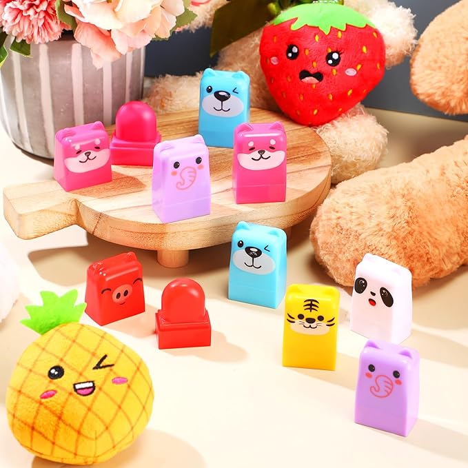 12 Pcs Farm Animals Birthday Lip Balm Gifts for Baby Shower Prizes Gift Baby Shower Favors Genger Reveal Gifts Zoo Theme Birthday Party Favors for Preschool Toddler Boy Girl Classroom Prizes-VeraVaultWomen