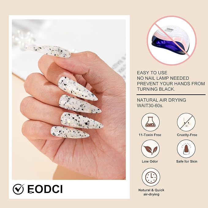 1 Oz/28g Glitter Grey Dip Powder, Nail Dip Powder for Long-lasting 28 Days+ Dip Nail Art French Manicure Nail Starter & Professional Home DIY Salon Use, No Needed Nail Lamp Curing