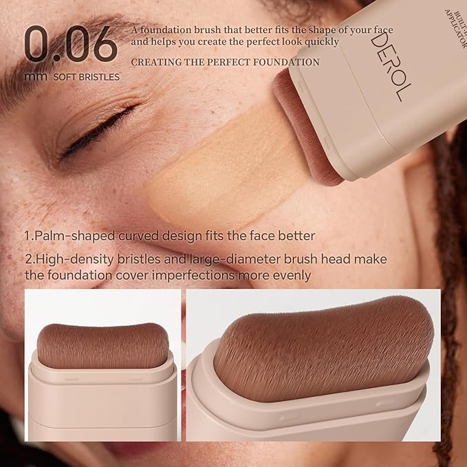 Multi-Use Foundation Stick Makeup with Brush,High Coverage Blendable Lightweight Contour Stick,Waterproof Flawless Natural Finish Creamy Foundation Makeup,Longwear Face Makeup Stick(#1)-VeraVaultWomen